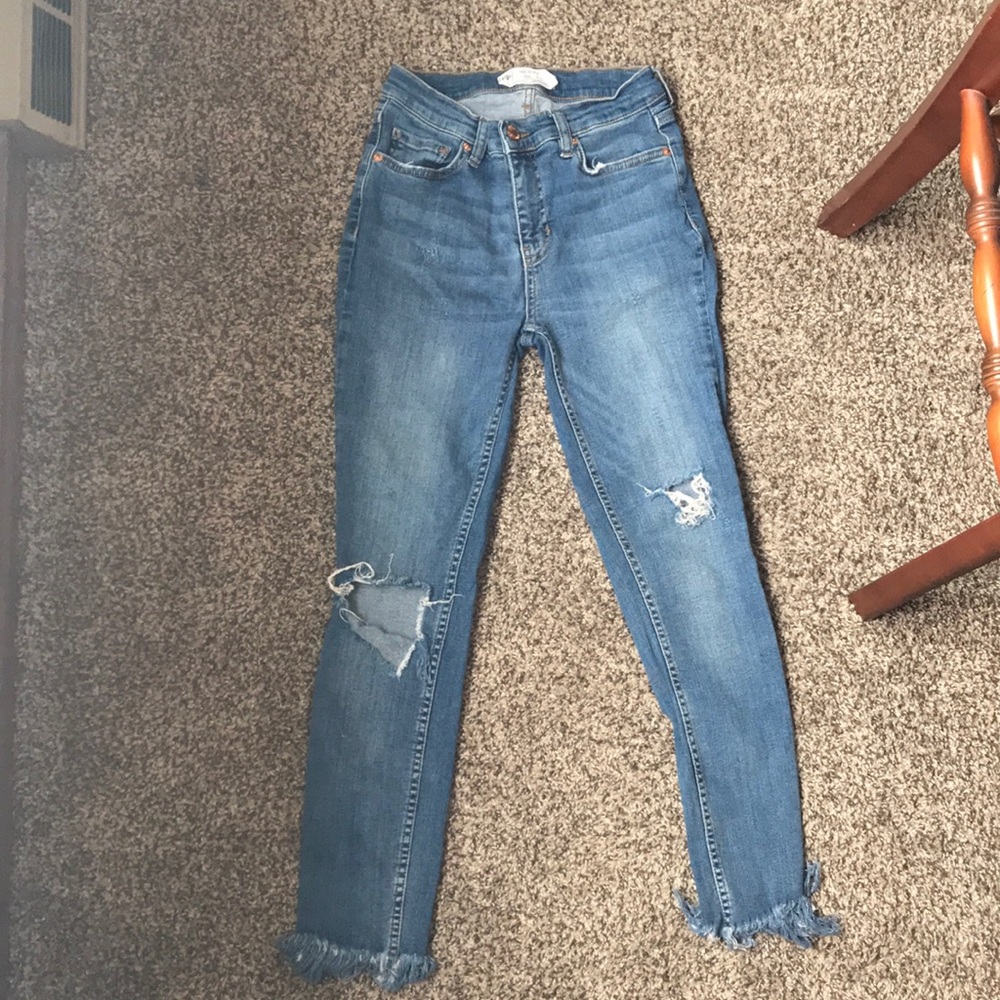 Size 26 Free People Jeans with Fringe